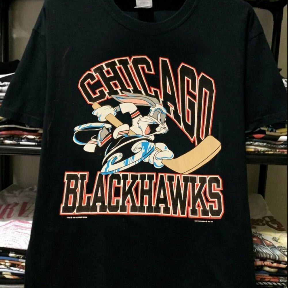Chicago Blackhawks Looney Tunes Nhl Mashup Hockey Cartoon Fan T-Shirt